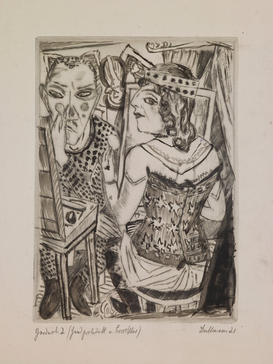 Garderoba, tablica 2 z portfolio „Targi Doroczne” autorstwa Max Beckmann