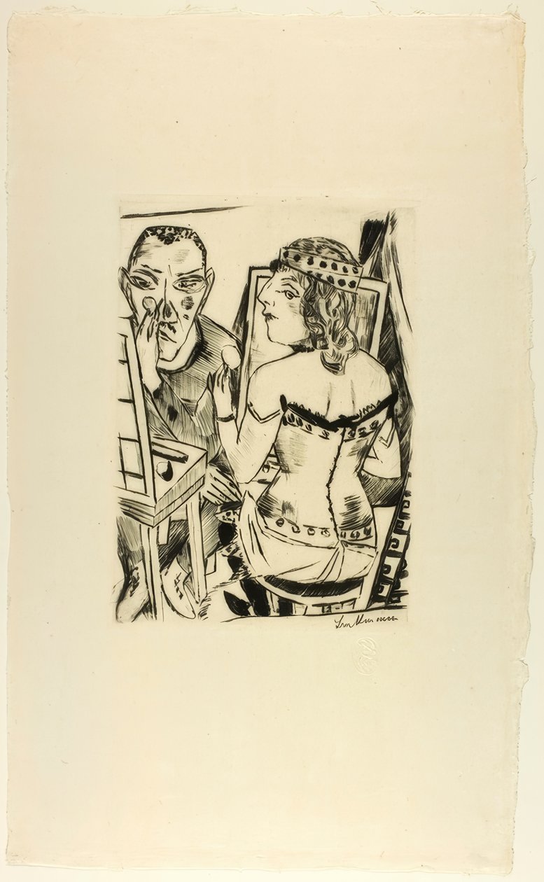 Garderoba, płyta druga z Jahrmarkt autorstwa Max Beckmann