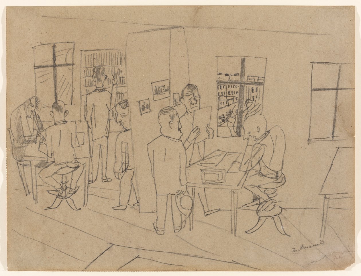 Pokój redakcyjny autorstwa Max Beckmann