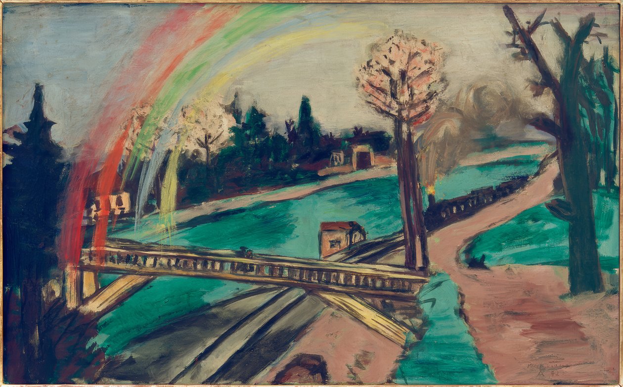 Krajobraz kolejowy z tęczą autorstwa Max Beckmann
