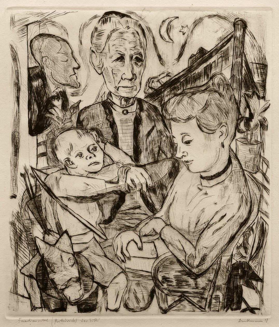 Scena rodzinna autorstwa Max Beckmann