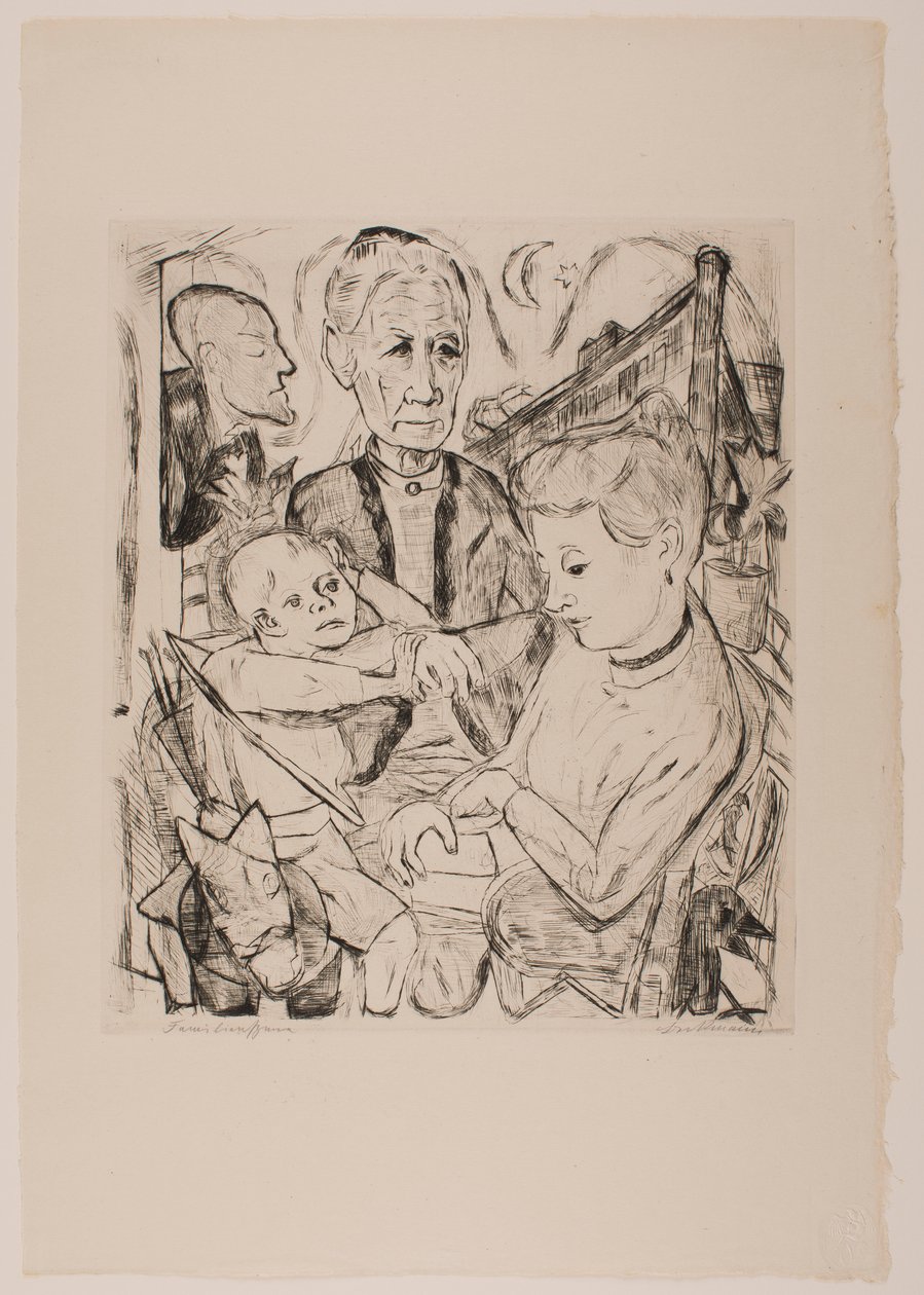 Scena rodzinna (Rodzina Beckmann), płyta 2 z portfolio „Twarze” autorstwa Max Beckmann