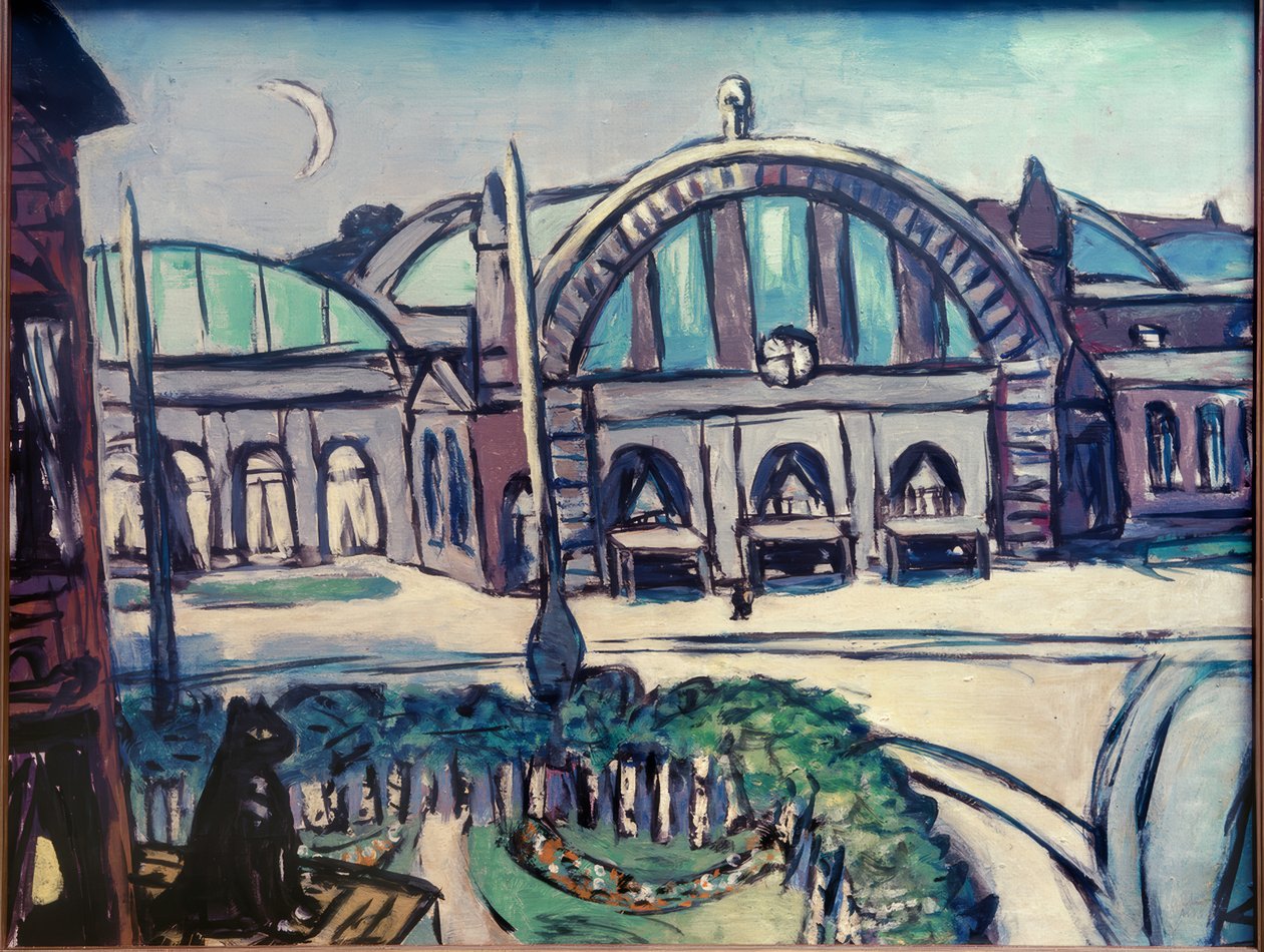 Główny dworzec kolejowy we Frankfurcie autorstwa Max Beckmann