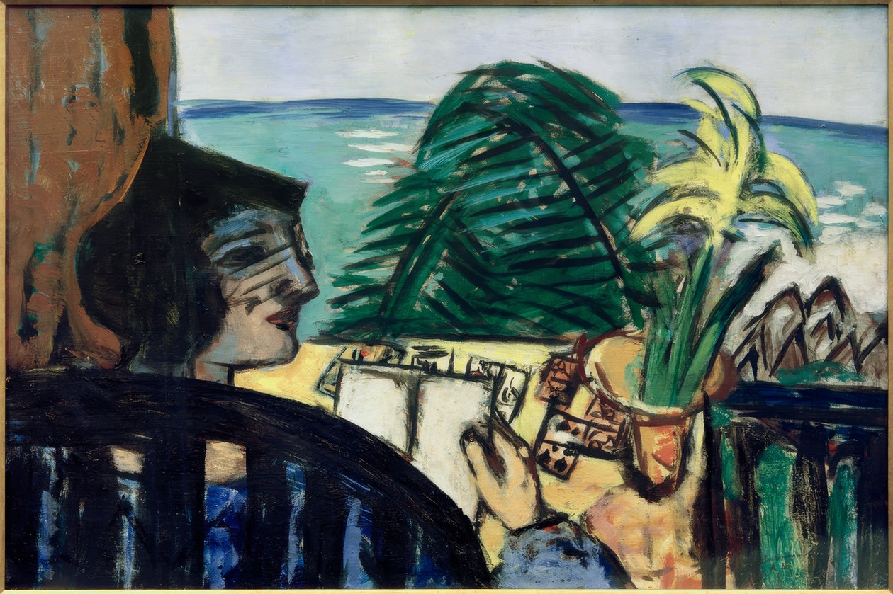 Kobieta czytająca nad morzem autorstwa Max Beckmann