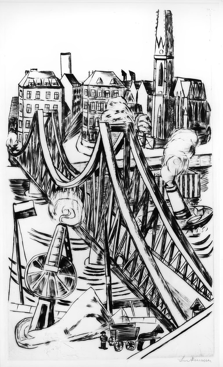 Große Brücke (Żelazny Most we Frankfurcie nad Menem) autorstwa Max Beckmann