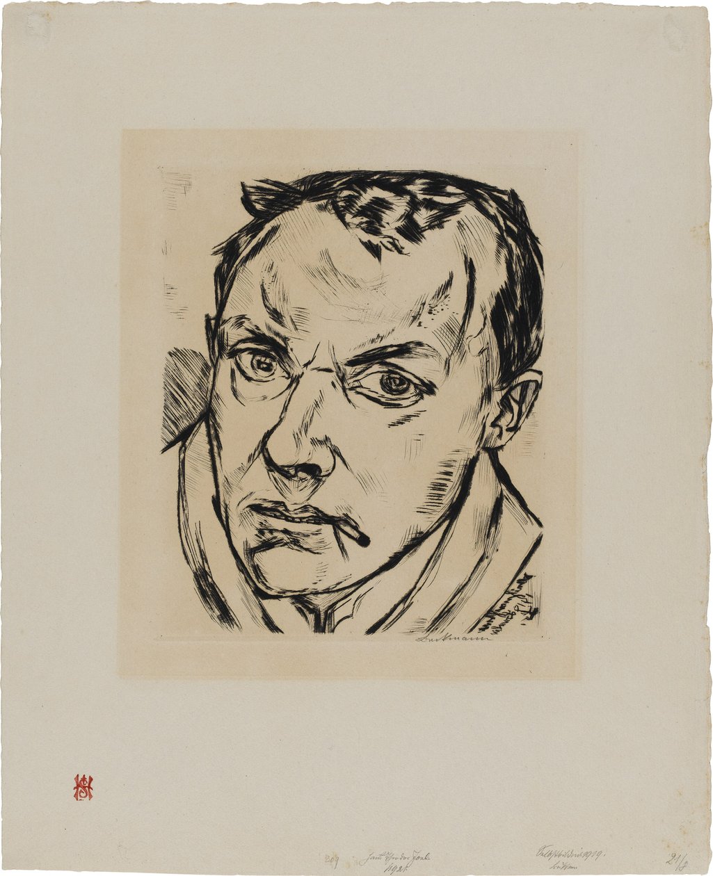 Duży autoportret autorstwa Max Beckmann