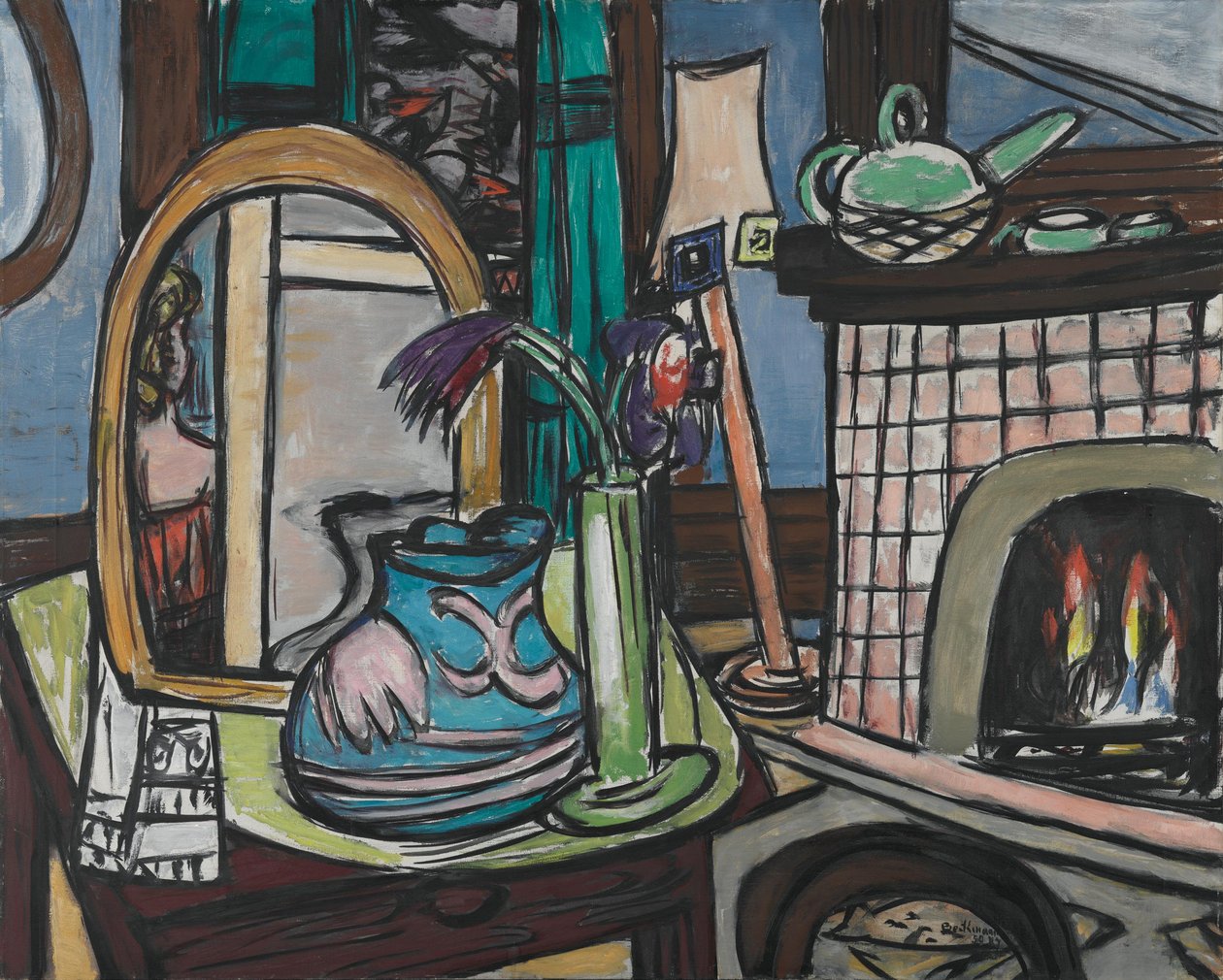 Duża martwa natura z gołębiami autorstwa Max Beckmann