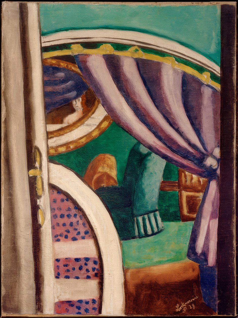 Fioletowe wnętrze (zielony fotel) autorstwa Max Beckmann