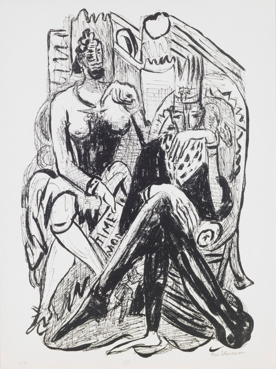 Król i Demagog, płyta 8 z teki „Dzień i sen” autorstwa Max Beckmann