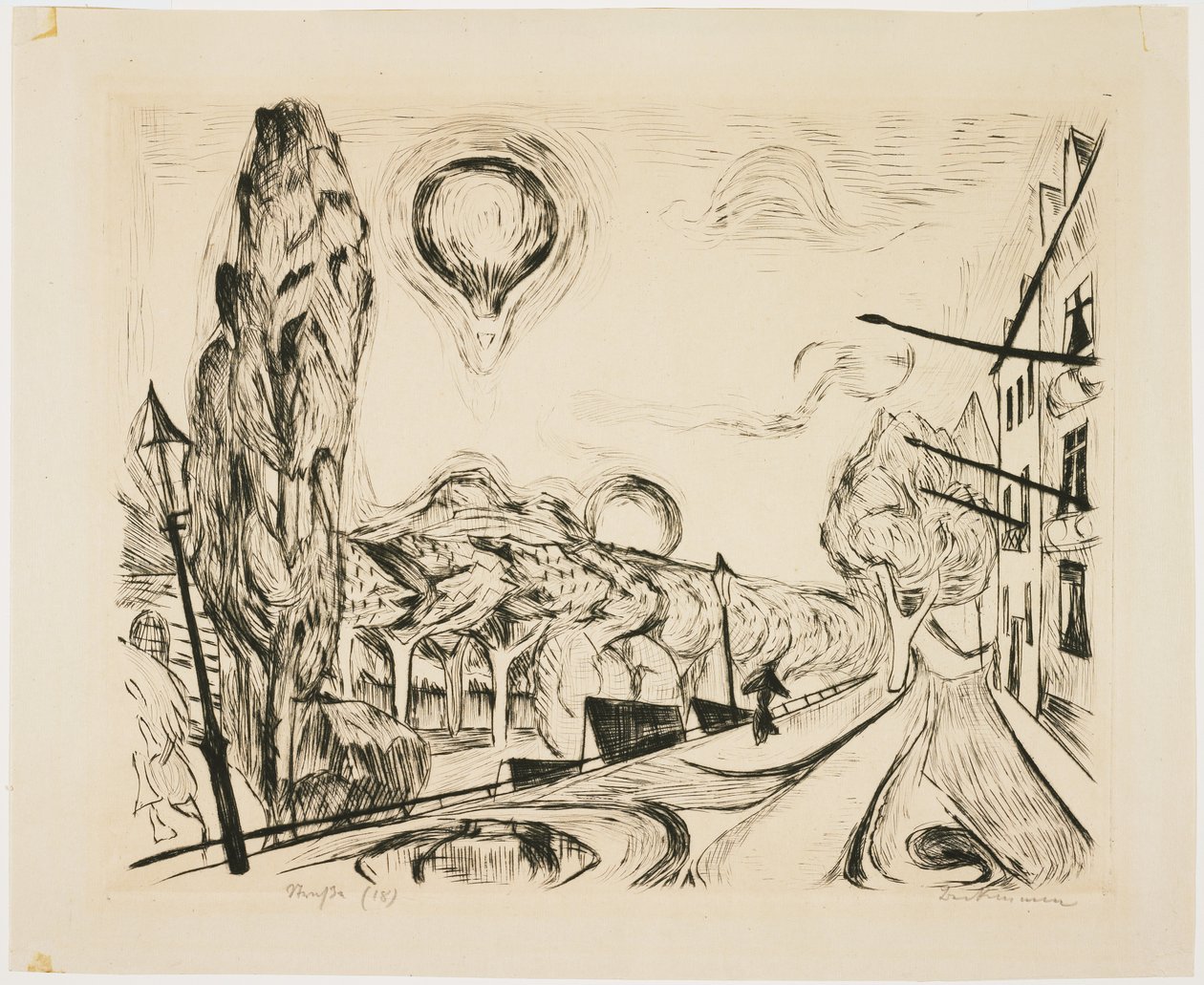 Krajobraz z balonem autorstwa Max Beckmann