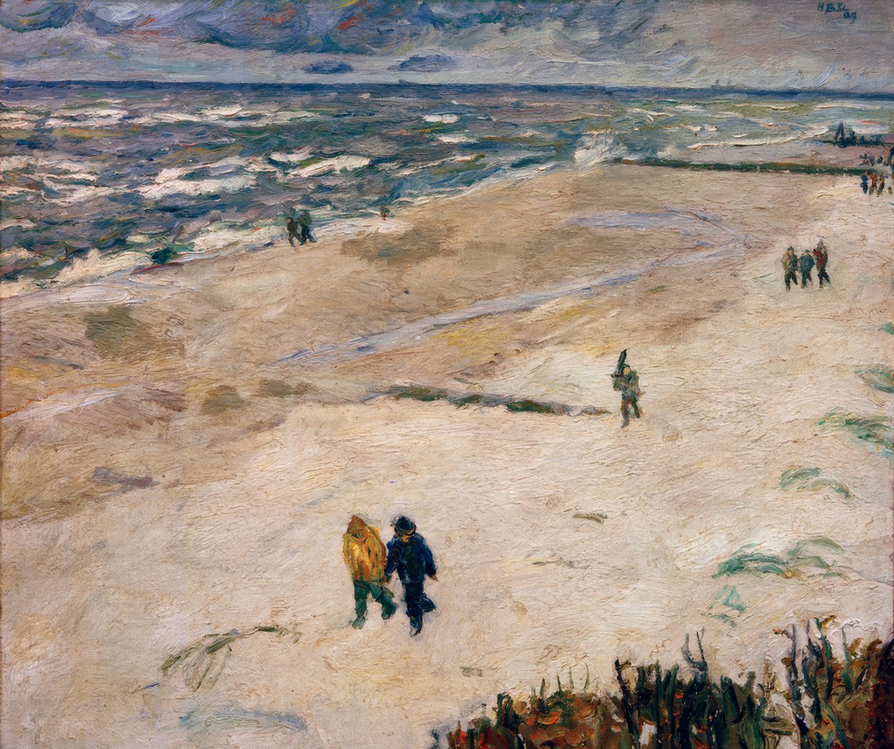 Ludzie po pracy nad morzem (Na plaży Wangerooge) autorstwa Max Beckmann