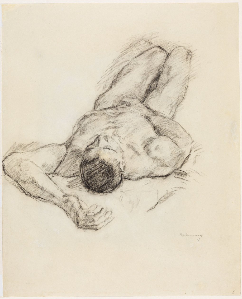 Leżący akt męski autorstwa Max Beckmann