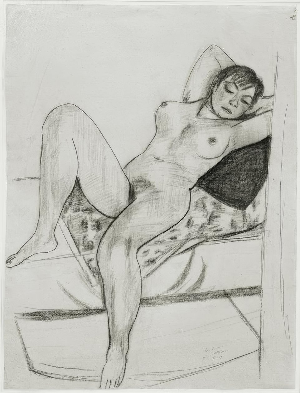 Leżąca naga kobieca autorstwa Max Beckmann