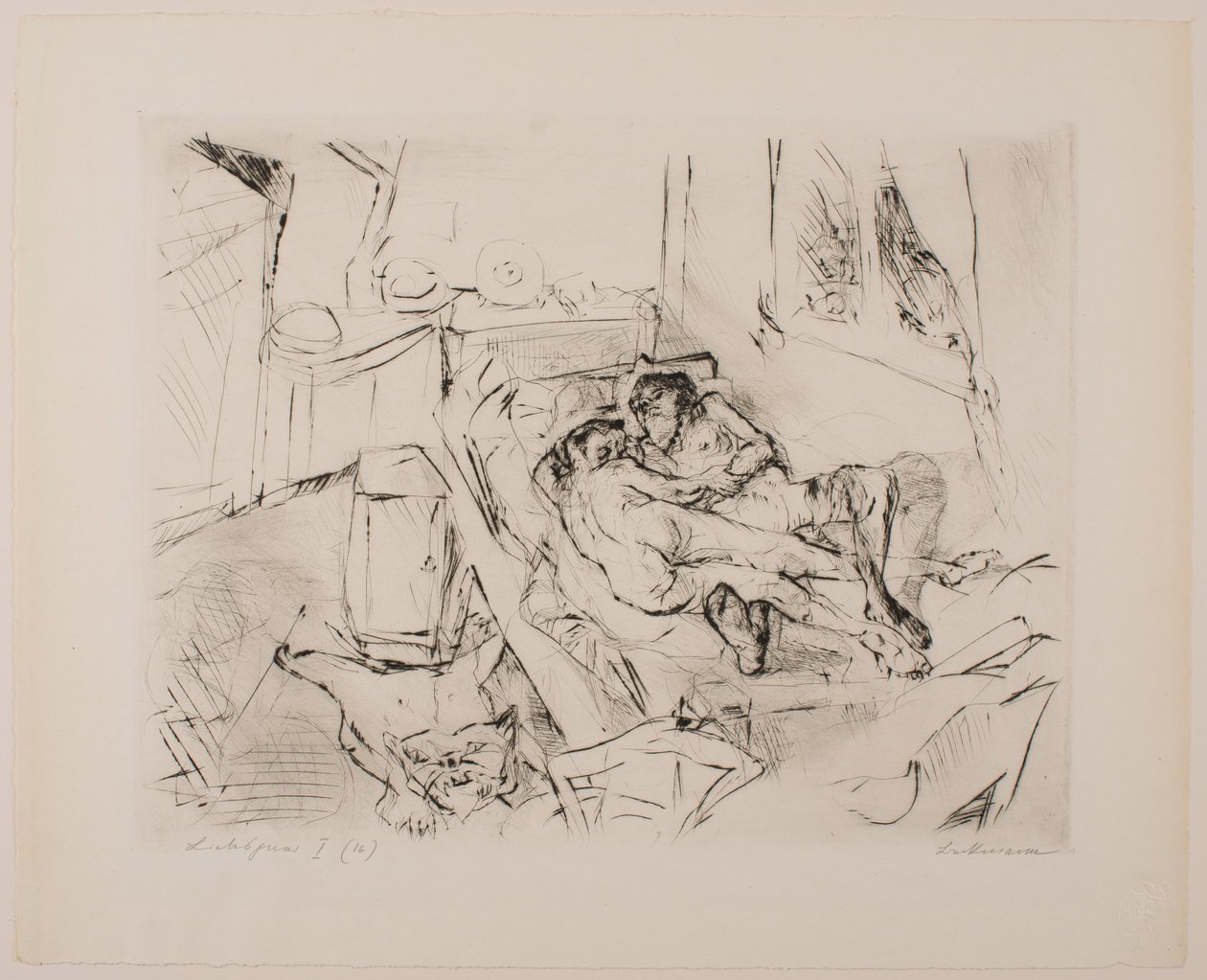 Kochankowie I, płyta 4 z portfolio „Twarze” autorstwa Max Beckmann
