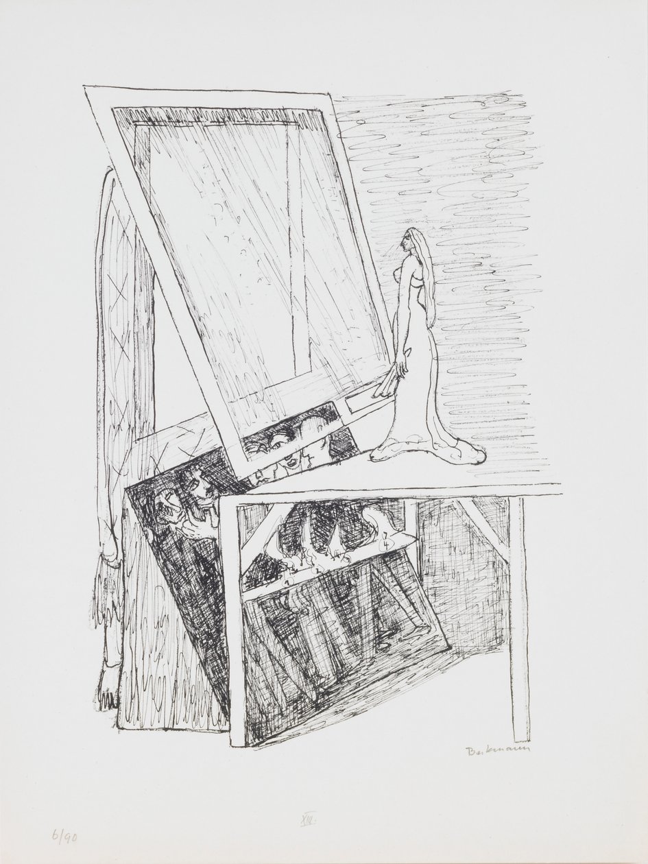 Magiczne Lustro, płyta 13 z portfolio „Dzień i Sen” autorstwa Max Beckmann