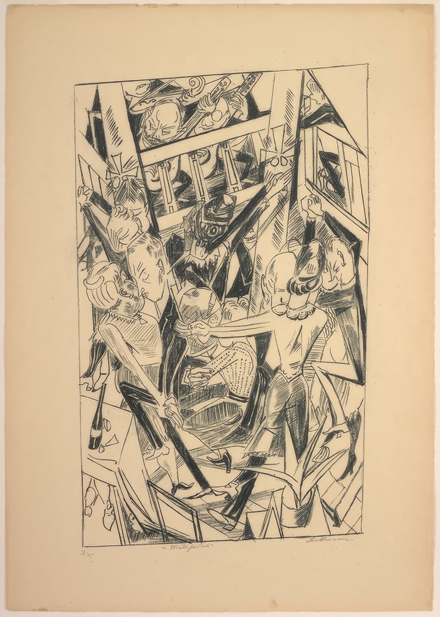 Malepartus, płyta ósma z Die Hölle autorstwa Max Beckmann
