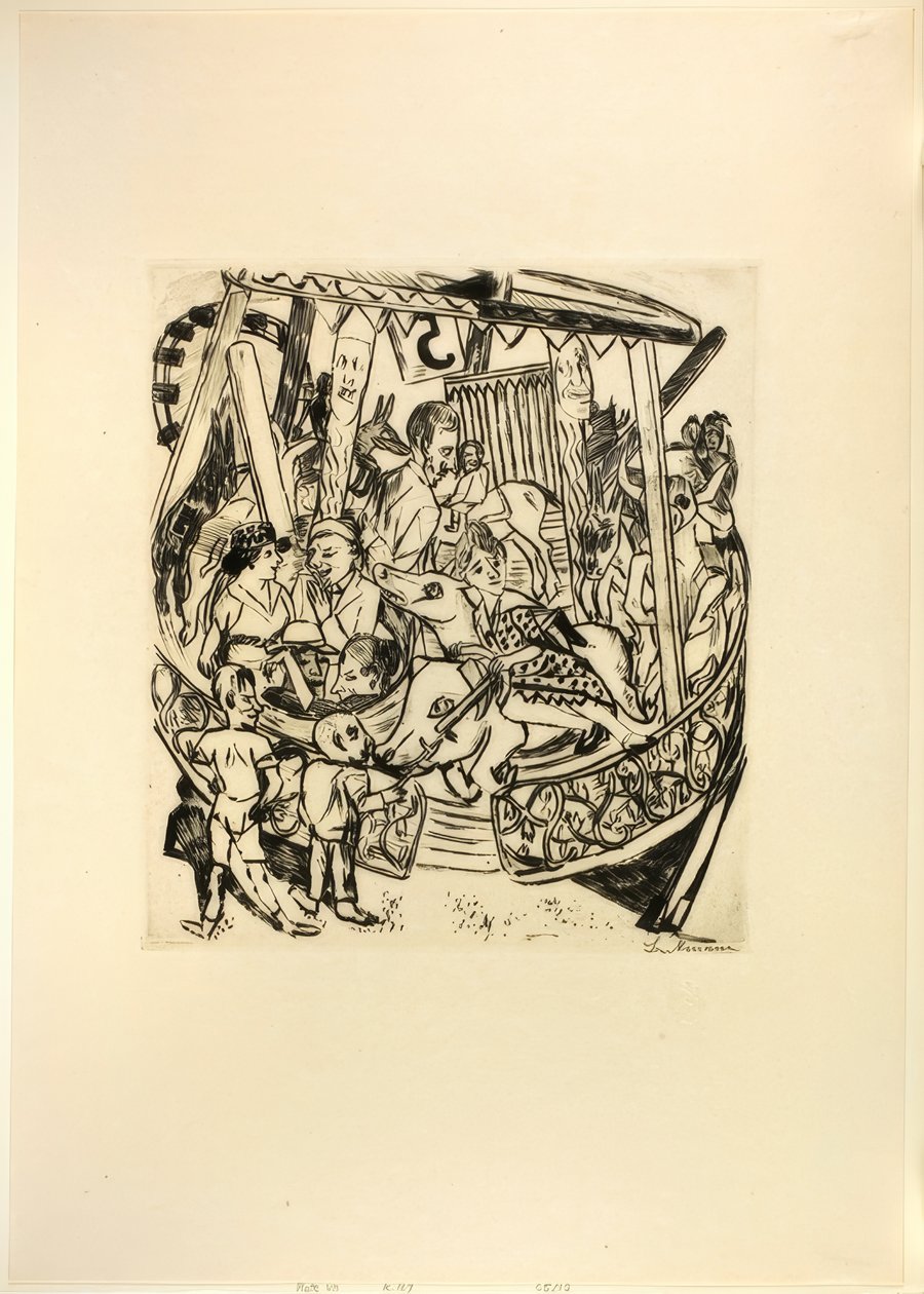 Karuzela, płyta siódma z Jahrmarkt autorstwa Max Beckmann