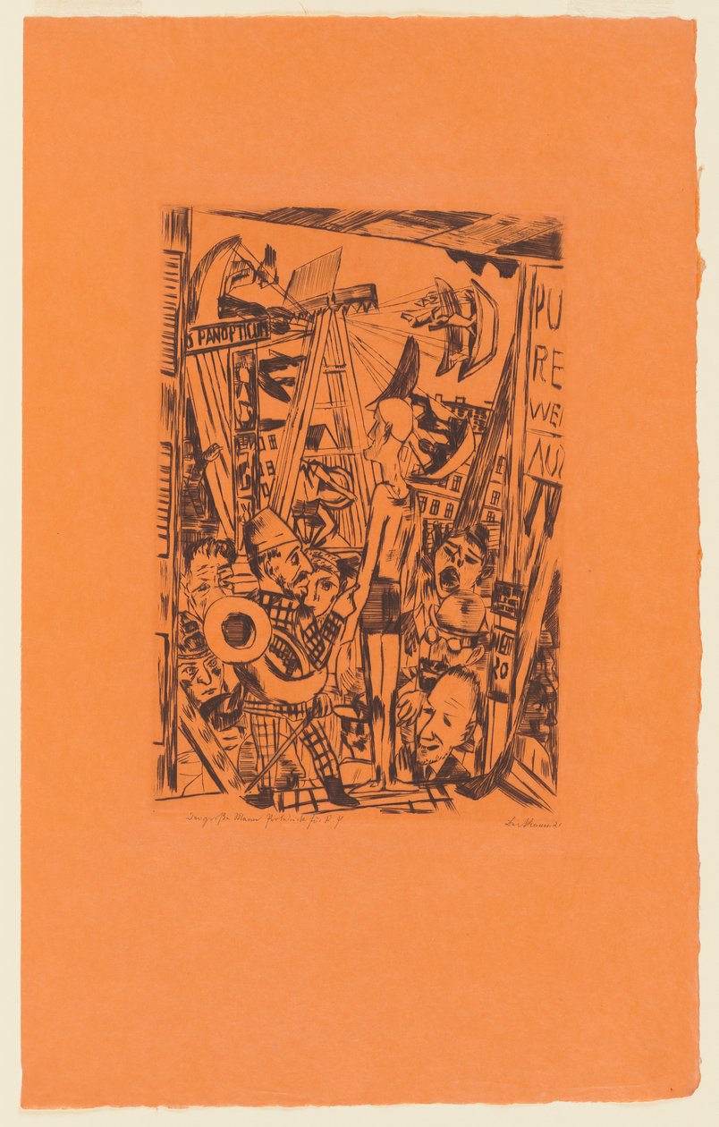 Tafel 5 der Serie: Jährlicher Jahrmarkt autorstwa Max Beckmann