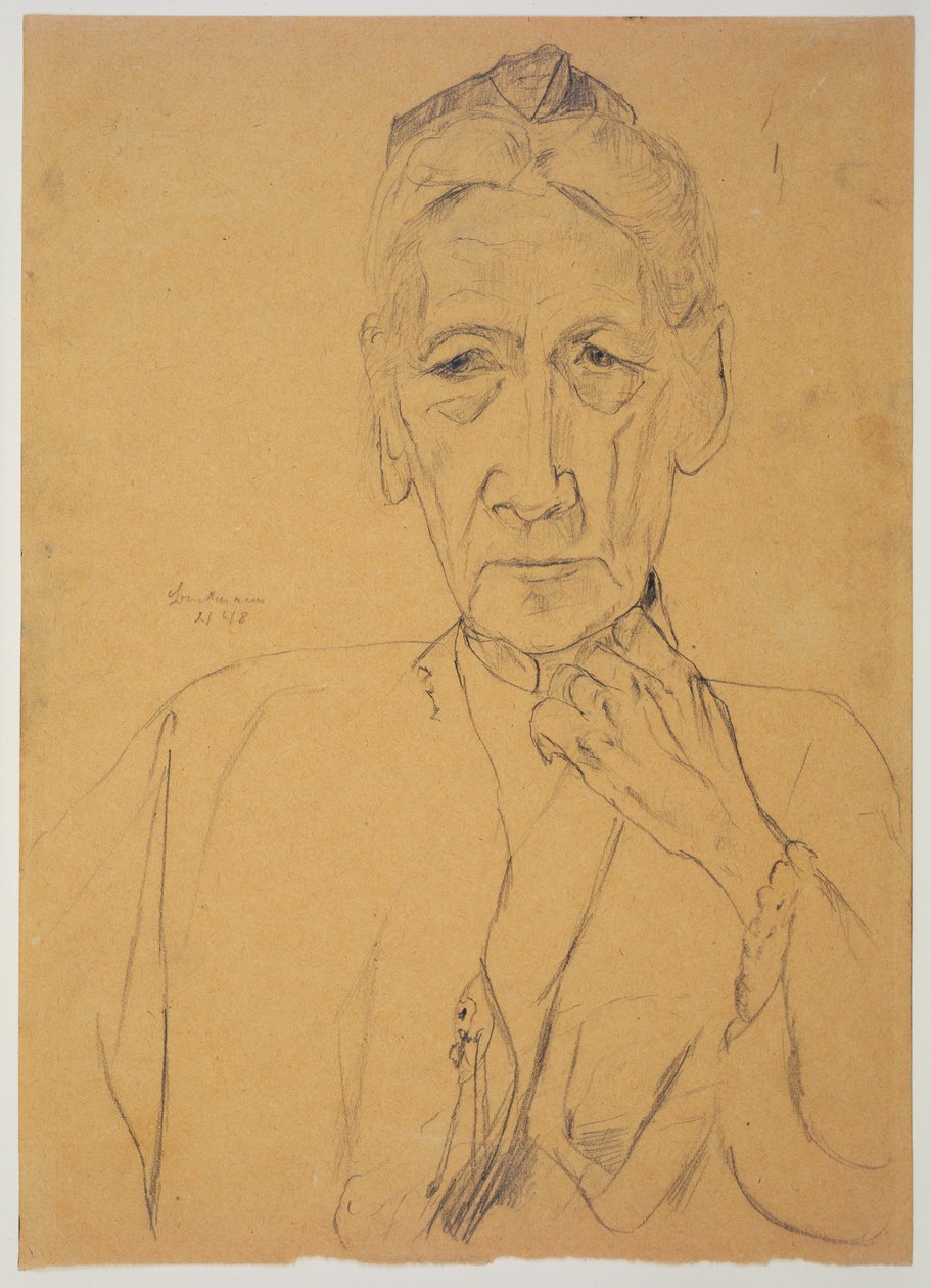 Portret pani Tube w półpostaci, en face autorstwa Max Beckmann