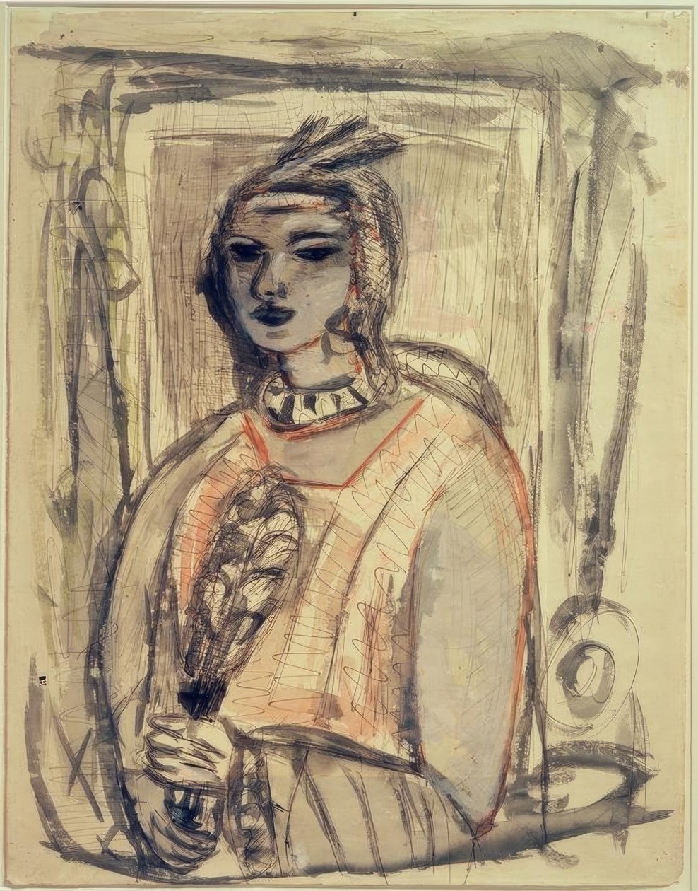 Quappi z nakryciem głowy autorstwa Max Beckmann