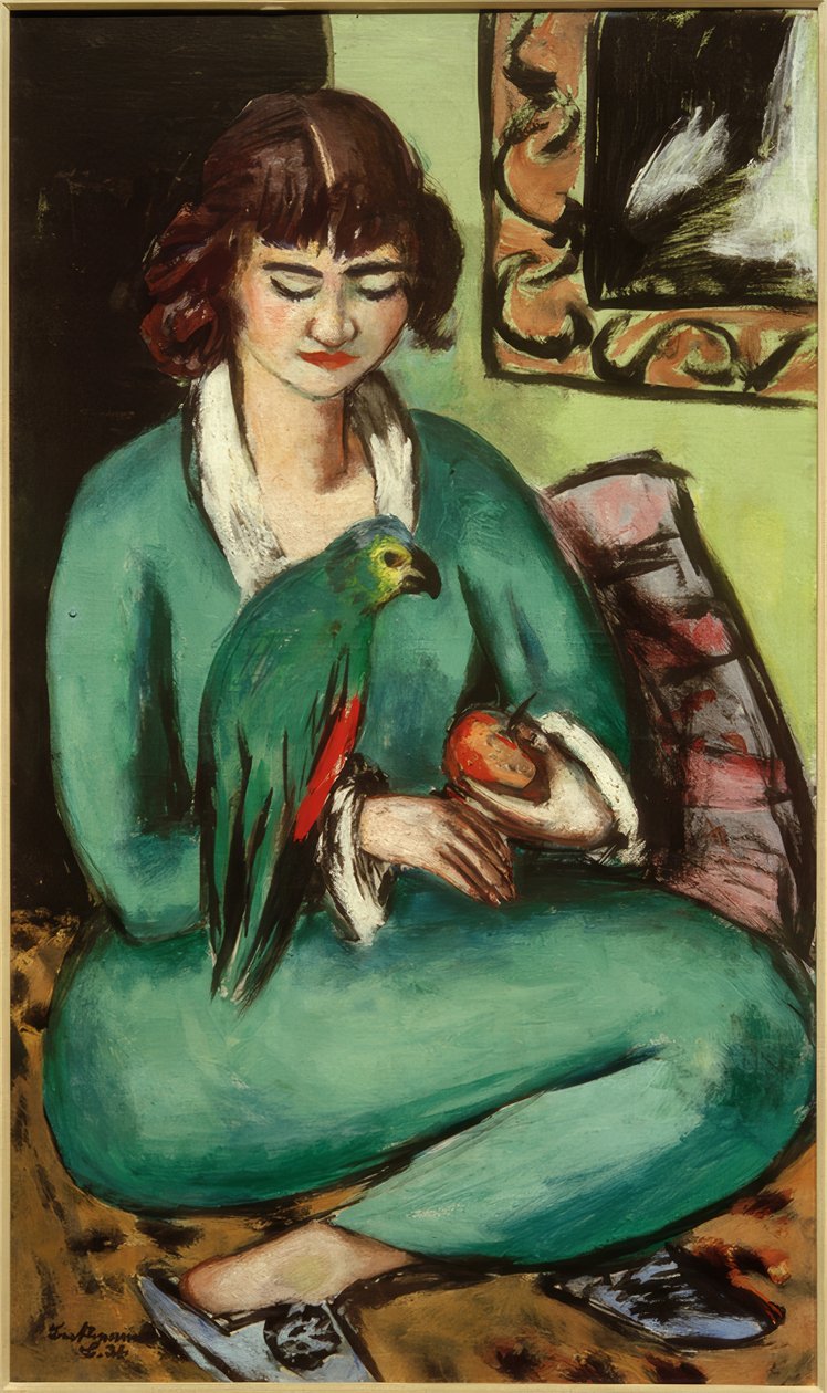 Quappi z papugą autorstwa Max Beckmann