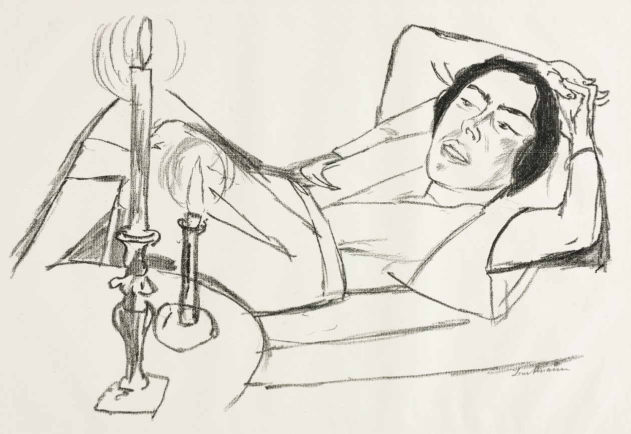 Leżąca kobieta (Portret Johanny Loeb) autorstwa Max Beckmann