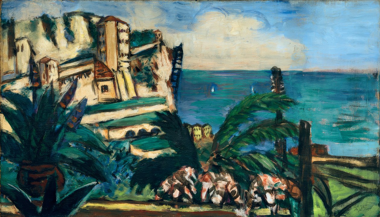 Krajobraz z skałami na Riwierze autorstwa Max Beckmann