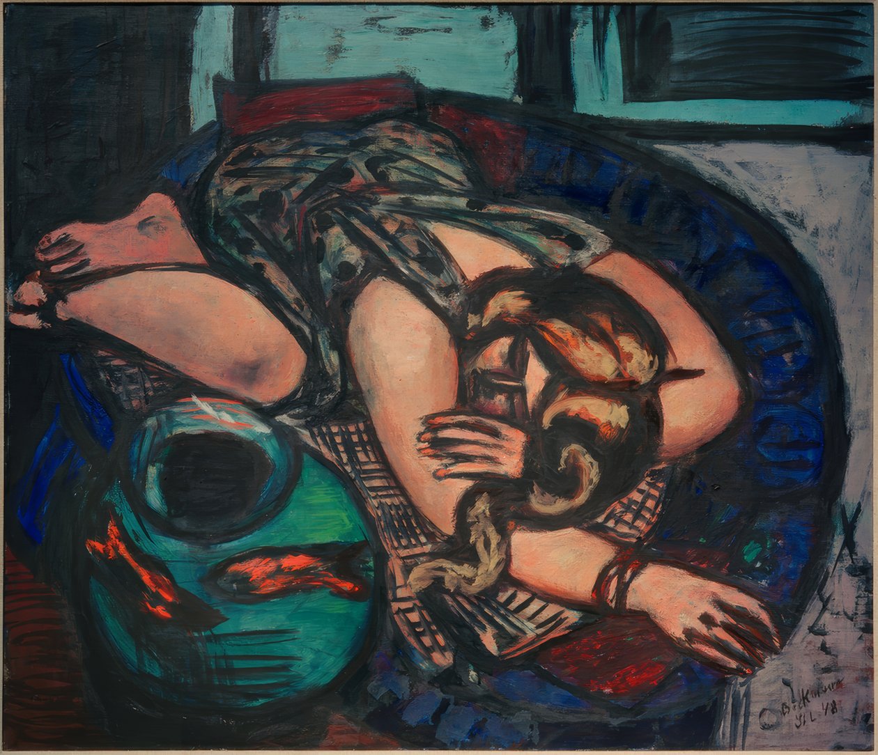 Odpoczywająca dziewczyna autorstwa Max Beckmann