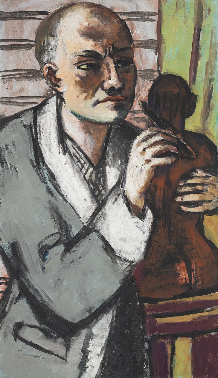 Autoportret w szarym szlafroku autorstwa Max Beckmann