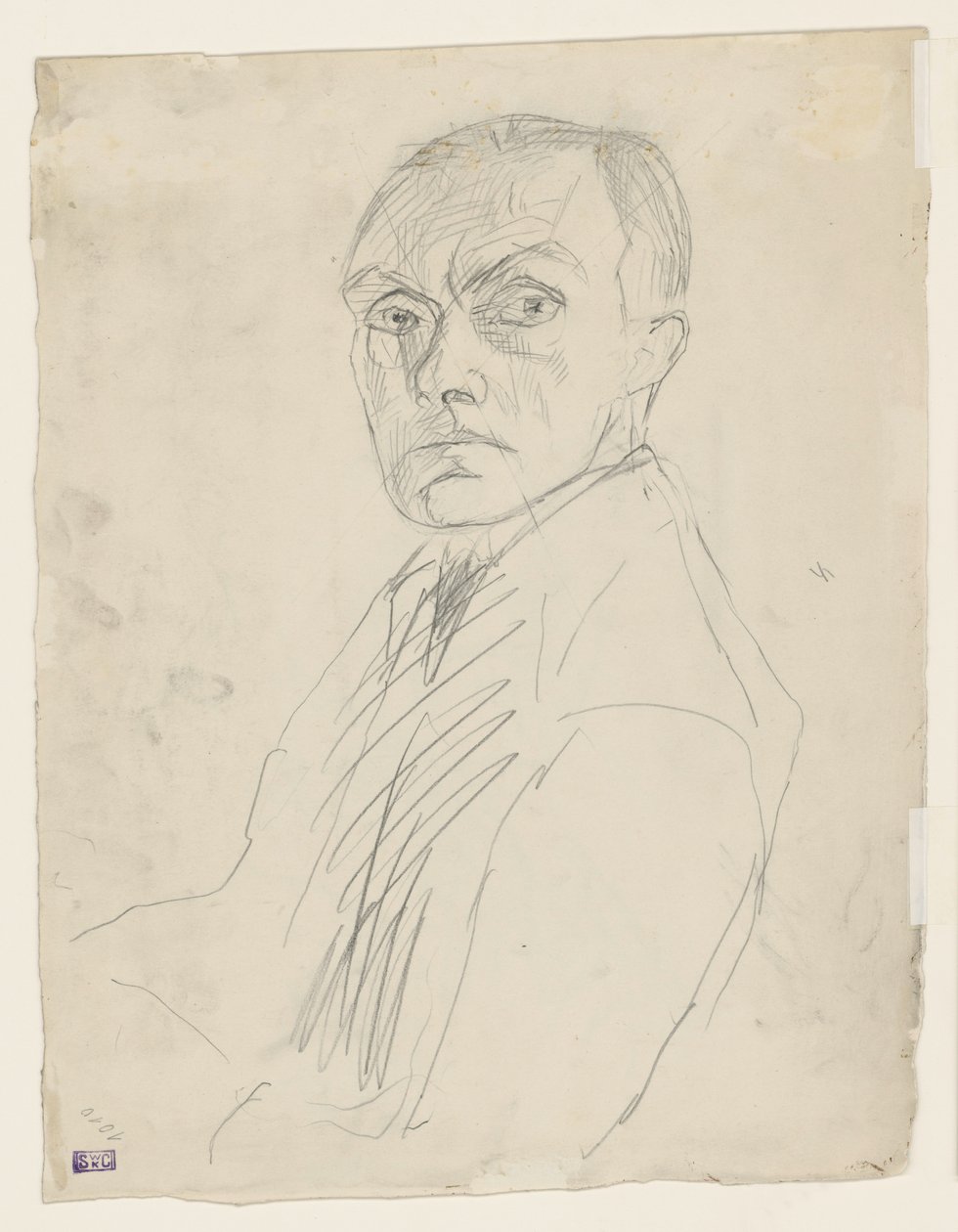Autoportret w półprofilu w lewo (odrzucony) autorstwa Max Beckmann