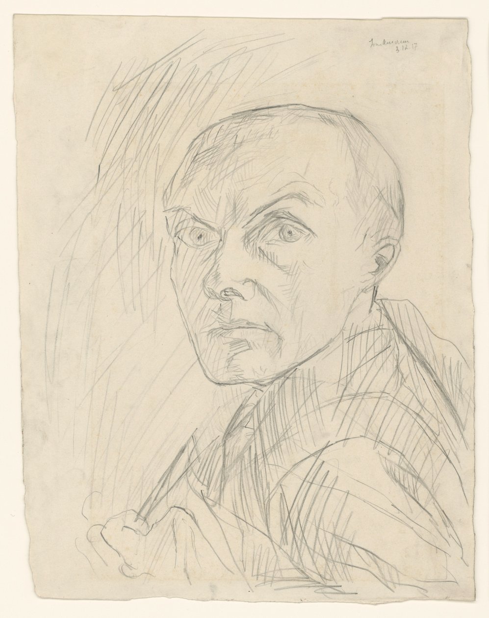 Autoportret w półprofilu, zwrócony w lewo autorstwa Max Beckmann
