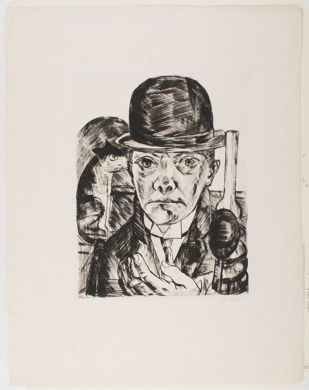 Autoportret w meloniku autorstwa Max Beckmann