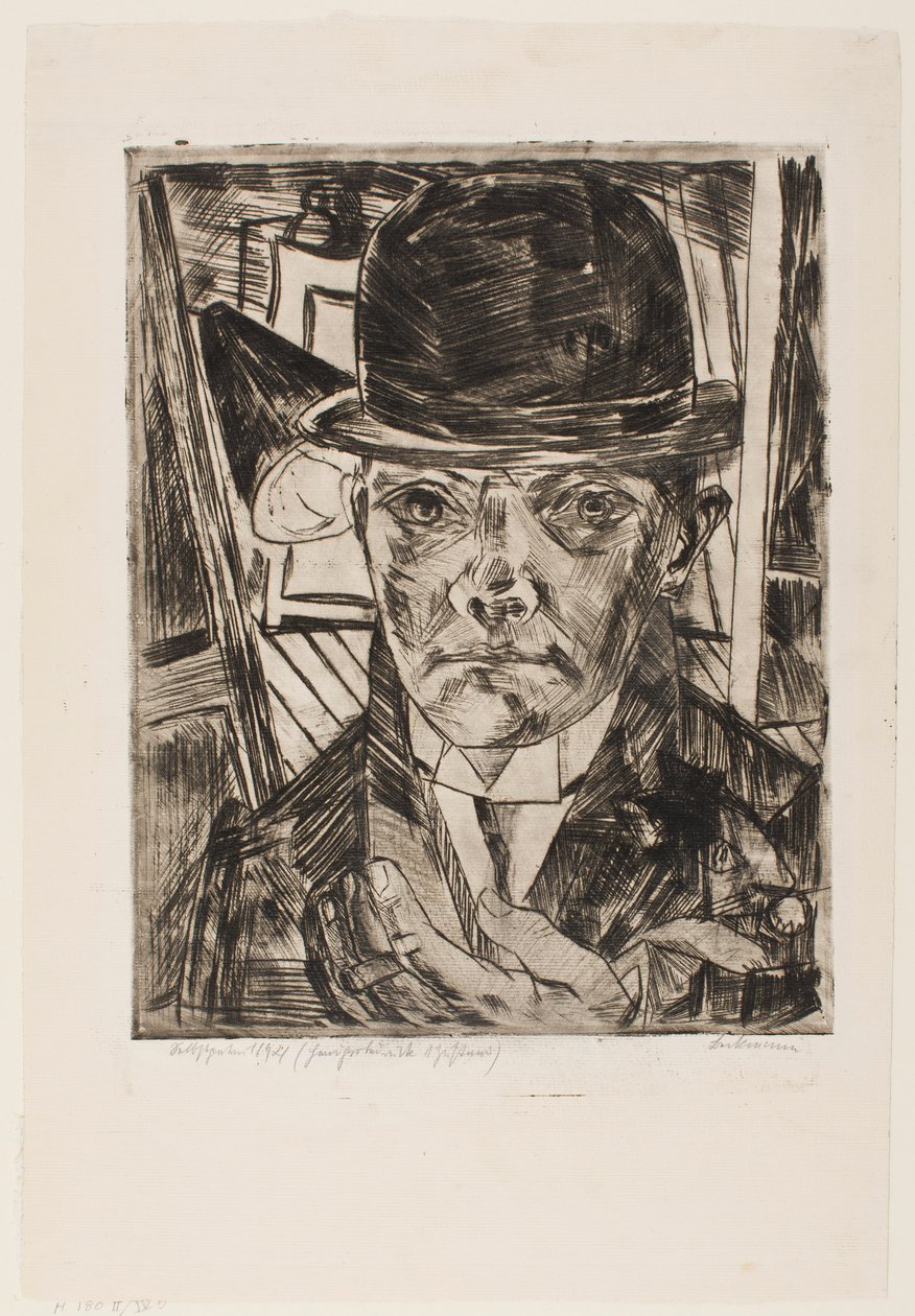Autoportret w meloniku autorstwa Max Beckmann