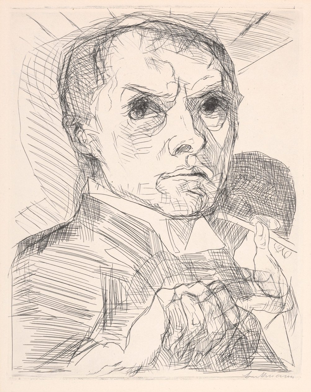 Autoportret z rylcem autorstwa Max Beckmann