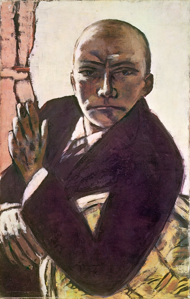 Autoportret (olej na płótnie) autorstwa Max Beckmann