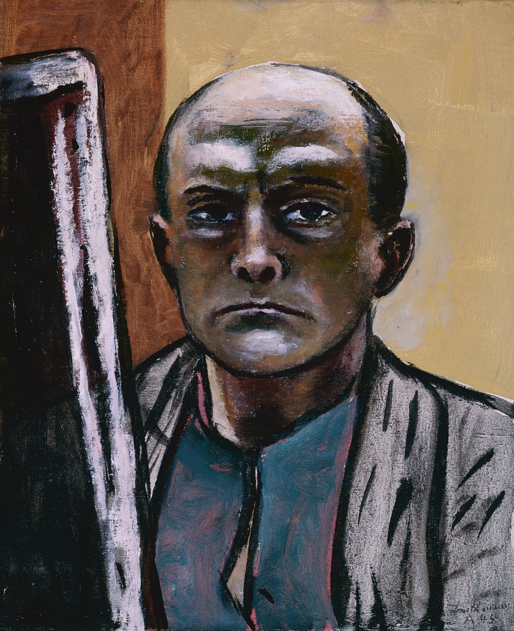Autorretrato em Olive e Brownpolish autorstwa Max Beckmann
