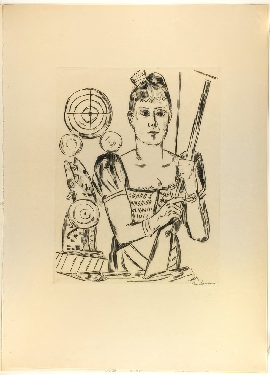 Strzelnica, tablica czwarta z Jahrmarkt autorstwa Max Beckmann