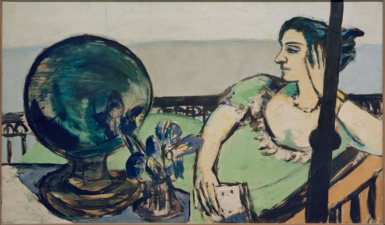 Medytacyjna kobieta nad morzem autorstwa Max Beckmann