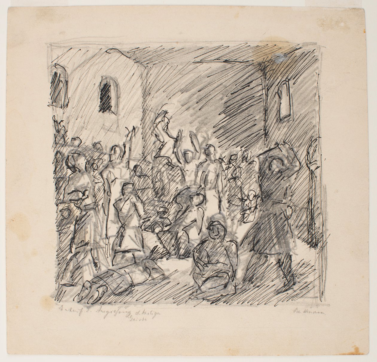 Szkic do otrzymania Ducha Świętego autorstwa Max Beckmann