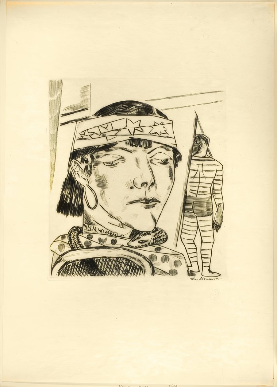 Snake Lade, płyta dziesiąta z jarmarku autorstwa Max Beckmann
