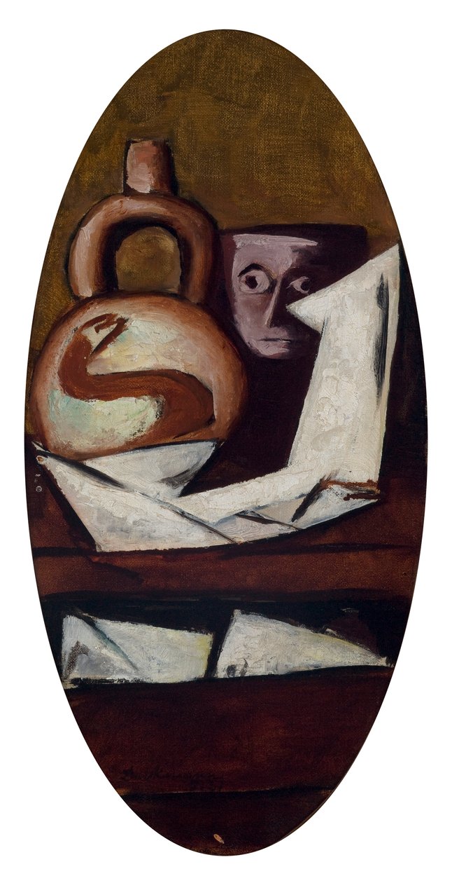 Martwa natura (z postacią meksykańską) autorstwa Max Beckmann