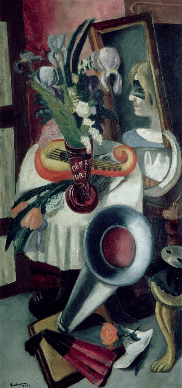 Martwa natura z gramofonem i irysami autorstwa Max Beckmann
