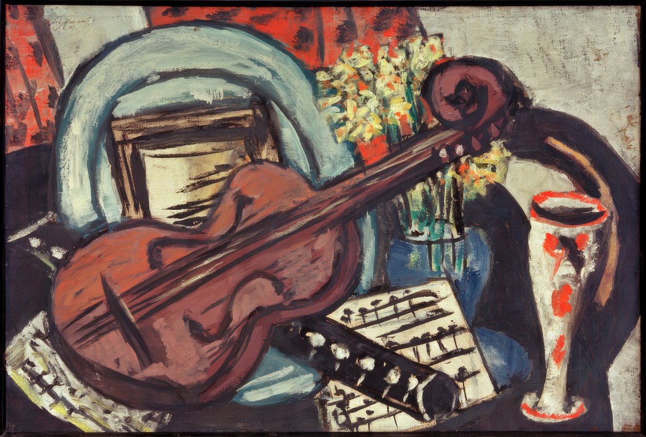 Martwa natura ze skrzypcami i fletem autorstwa Max Beckmann