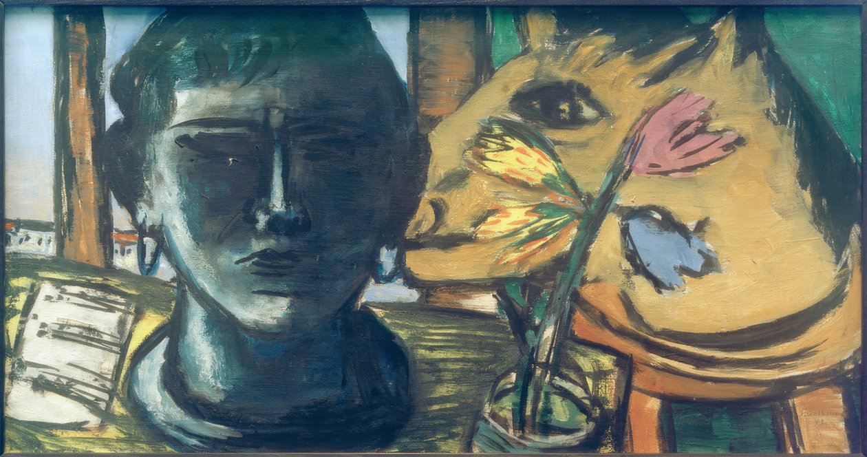 Martwa natura z rzeźbą autorstwa Max Beckmann