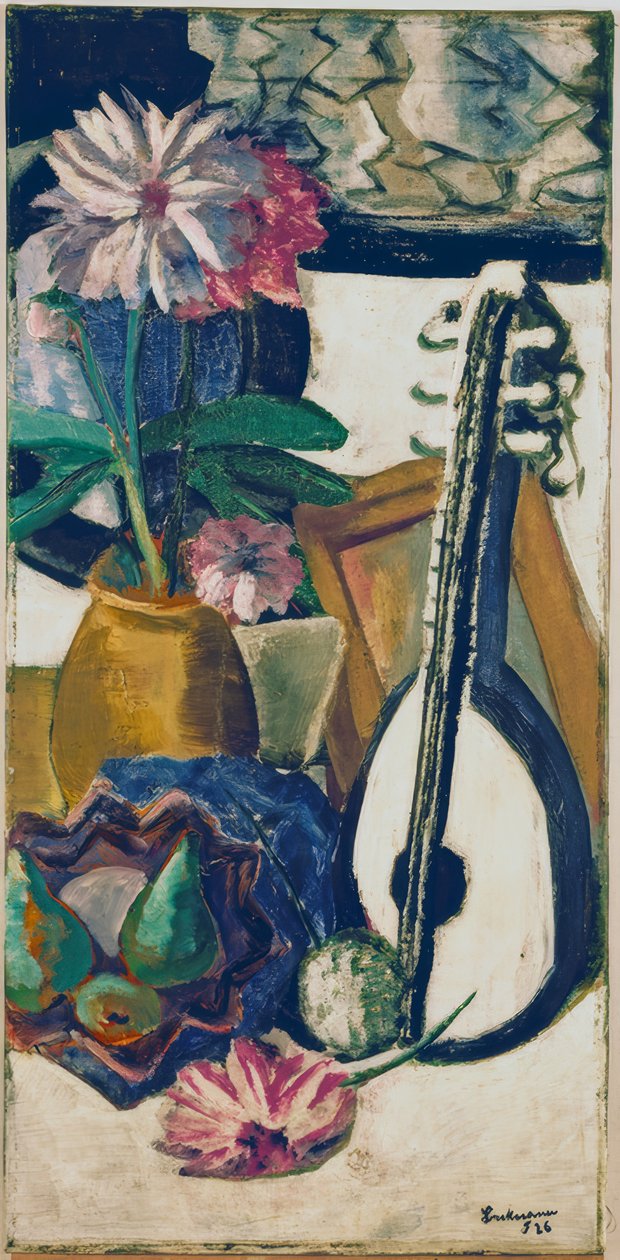 Martwa natura z fioletowymi daliami autorstwa Max Beckmann