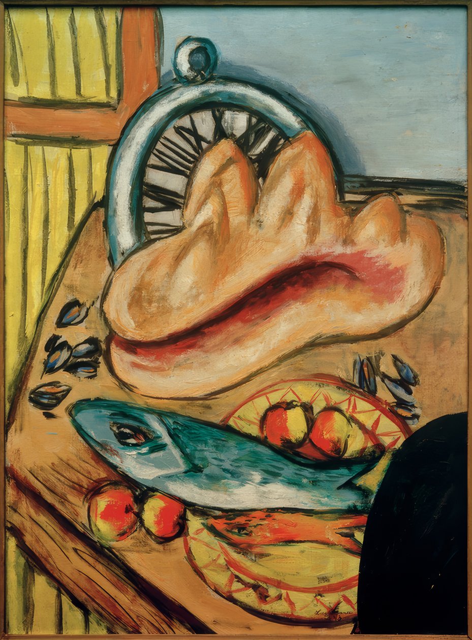 Martwa natura z rybami i muszlami autorstwa Max Beckmann