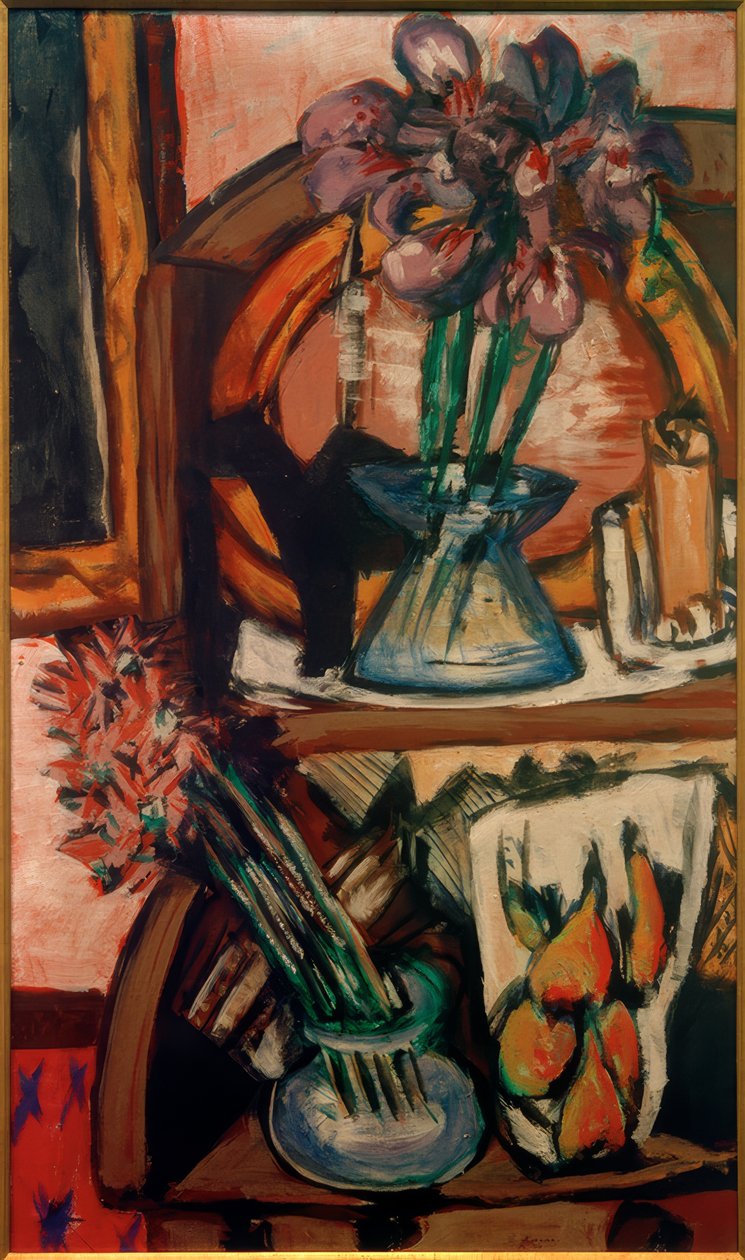Martwa natura z dwoma wazonami z kwiatami autorstwa Max Beckmann