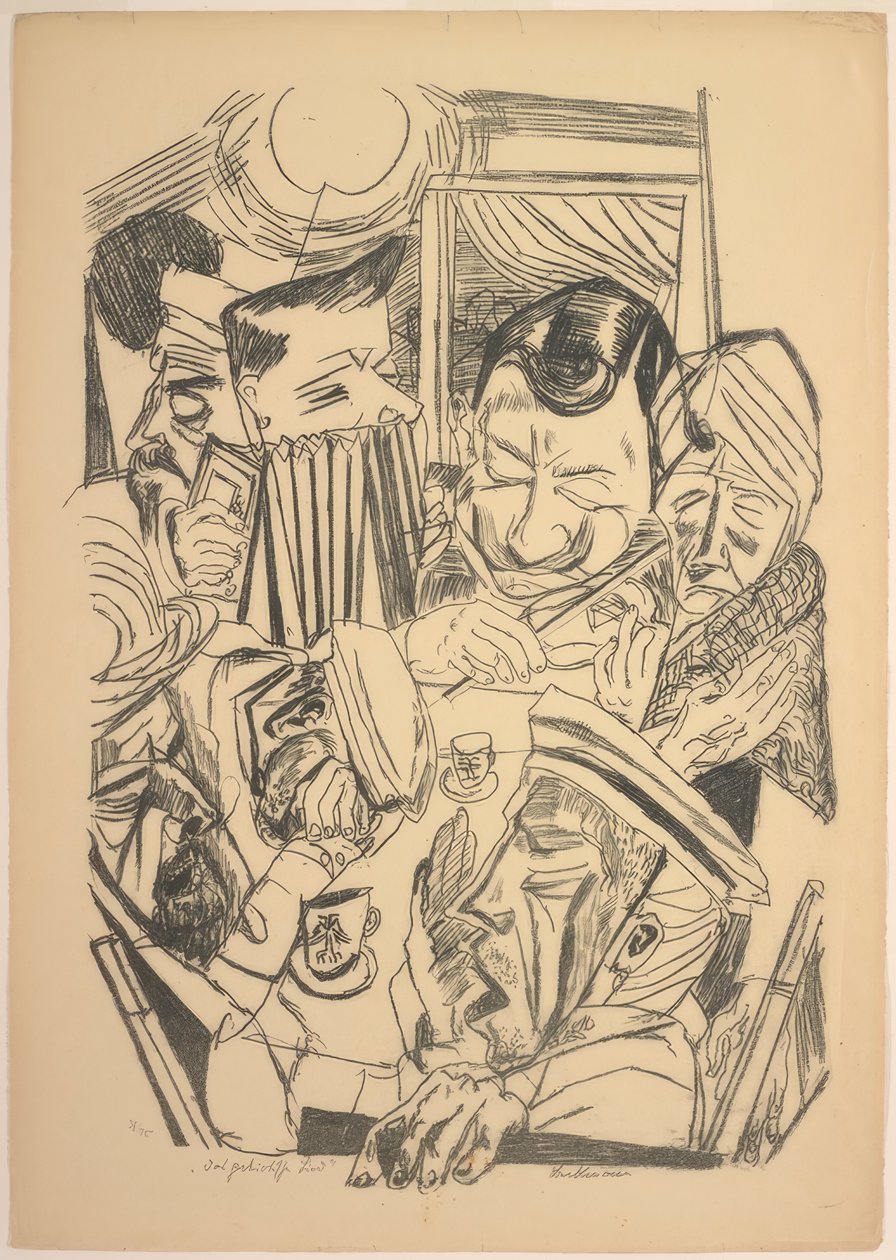 Pieśń patriotyczna, płyta dziewiąta z Die Hölle autorstwa Max Beckmann