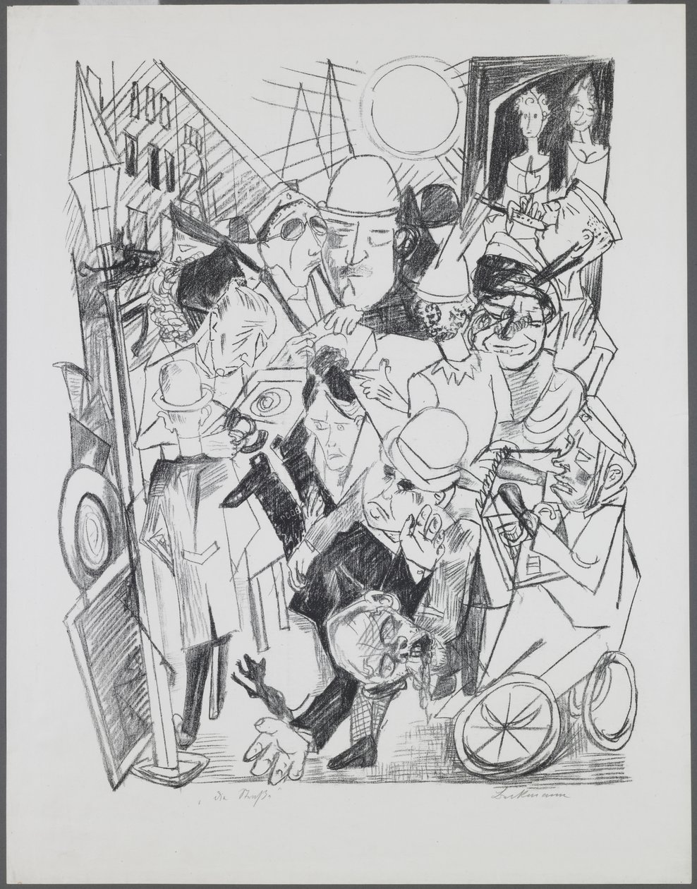 Ulica, tablica 3 z teki „Piekło” autorstwa Max Beckmann