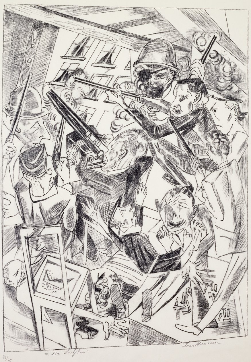 Te ostatnie, autorstwa Maxa Beckmanna (1884-1950), litografia. Niemcy, XX wiek. autorstwa Max Beckmann